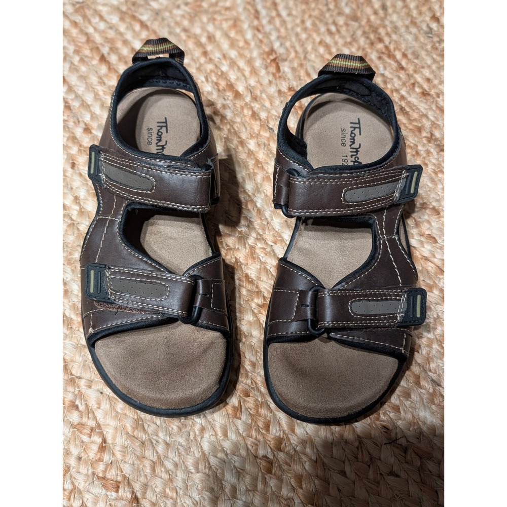 Thom McAn Daniel Brown Mens Sandals Brown Adjustable Straps Size 7M